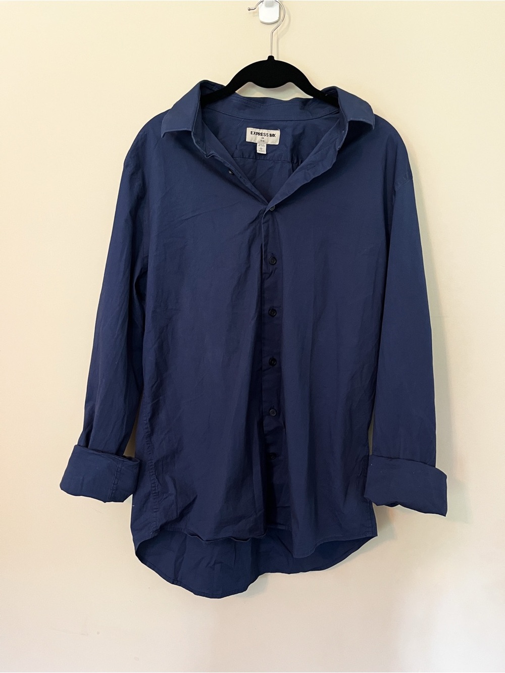 Express Men’s Navy 1MX Slim Button-Up Shirt